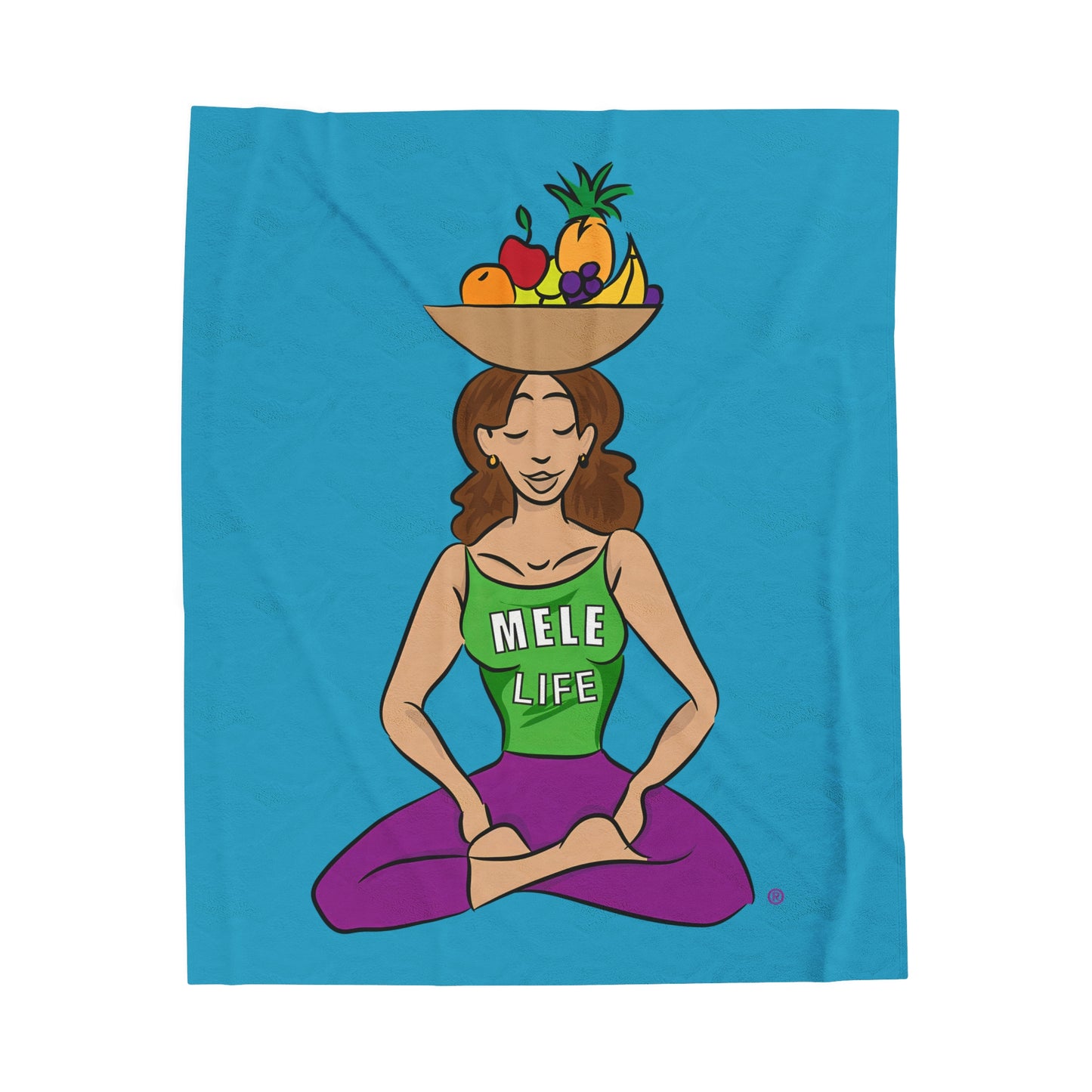 Blanket Velveteen Plush - Yoga Lady 1 (turquoise)
