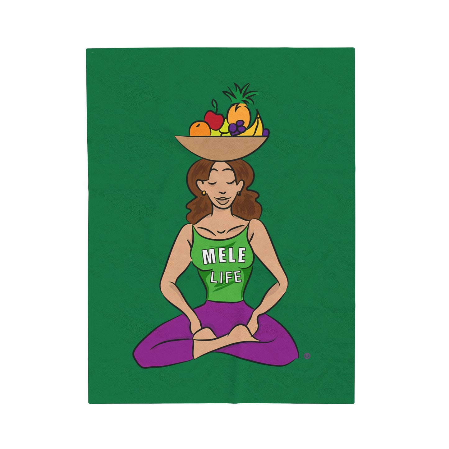 Blanket Velveteen Plush - Yoga Lady 1 (green)