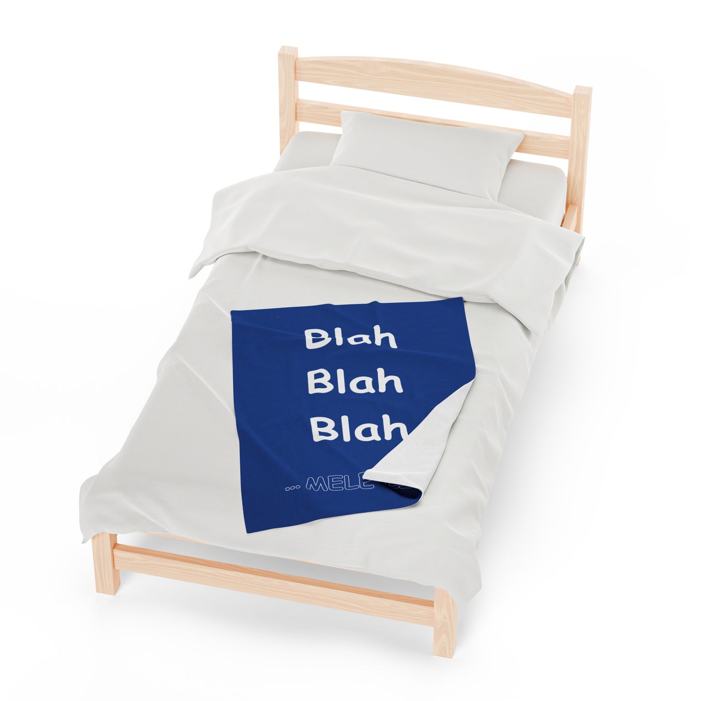 Blanket Velveteen Plush - Blah Blah Blah (dark blue)