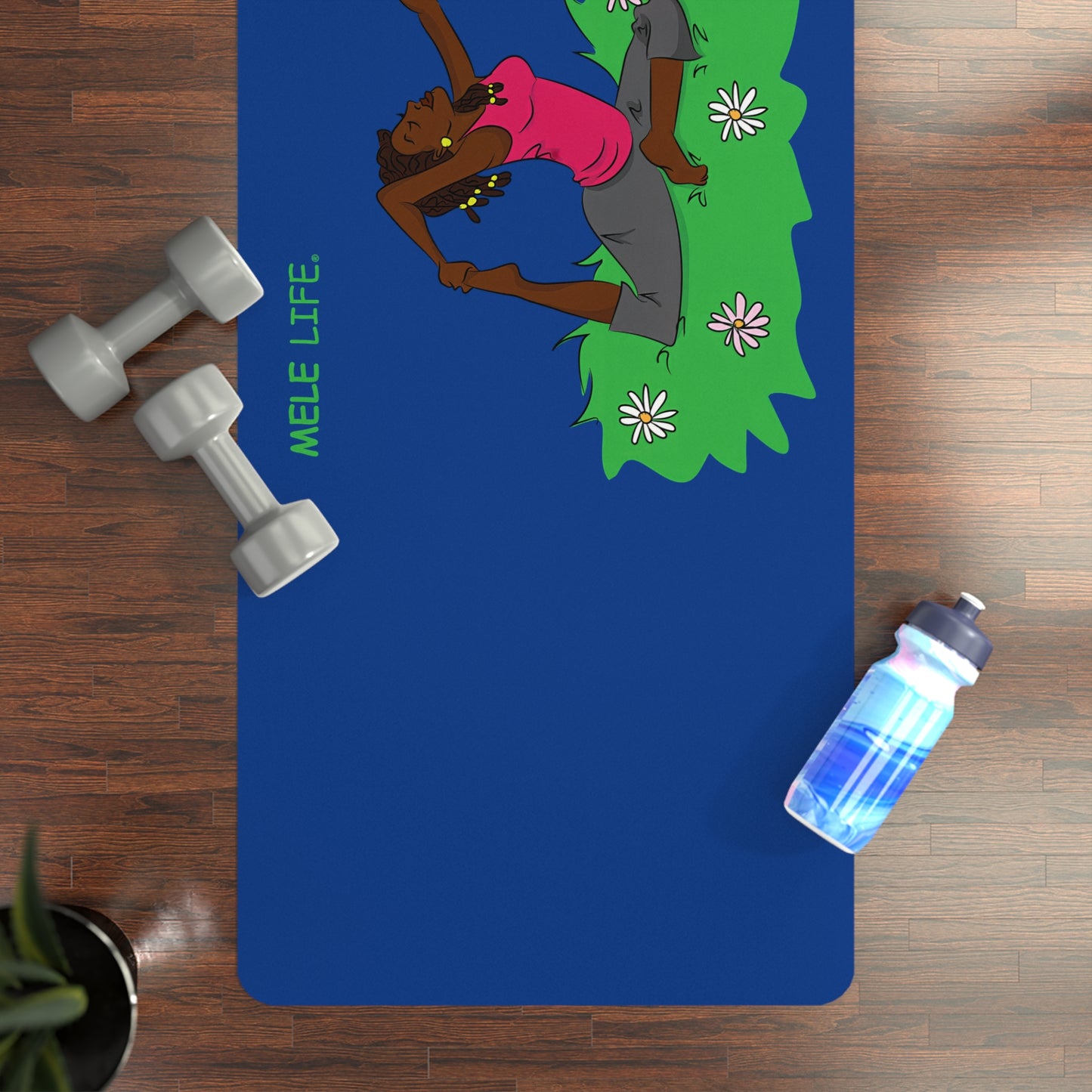Yoga Mat - Yoga Lady2 (blue mat)