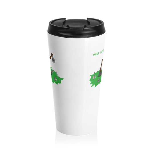 Travel Mug (15oz) - Yoga Lady 2 (white)