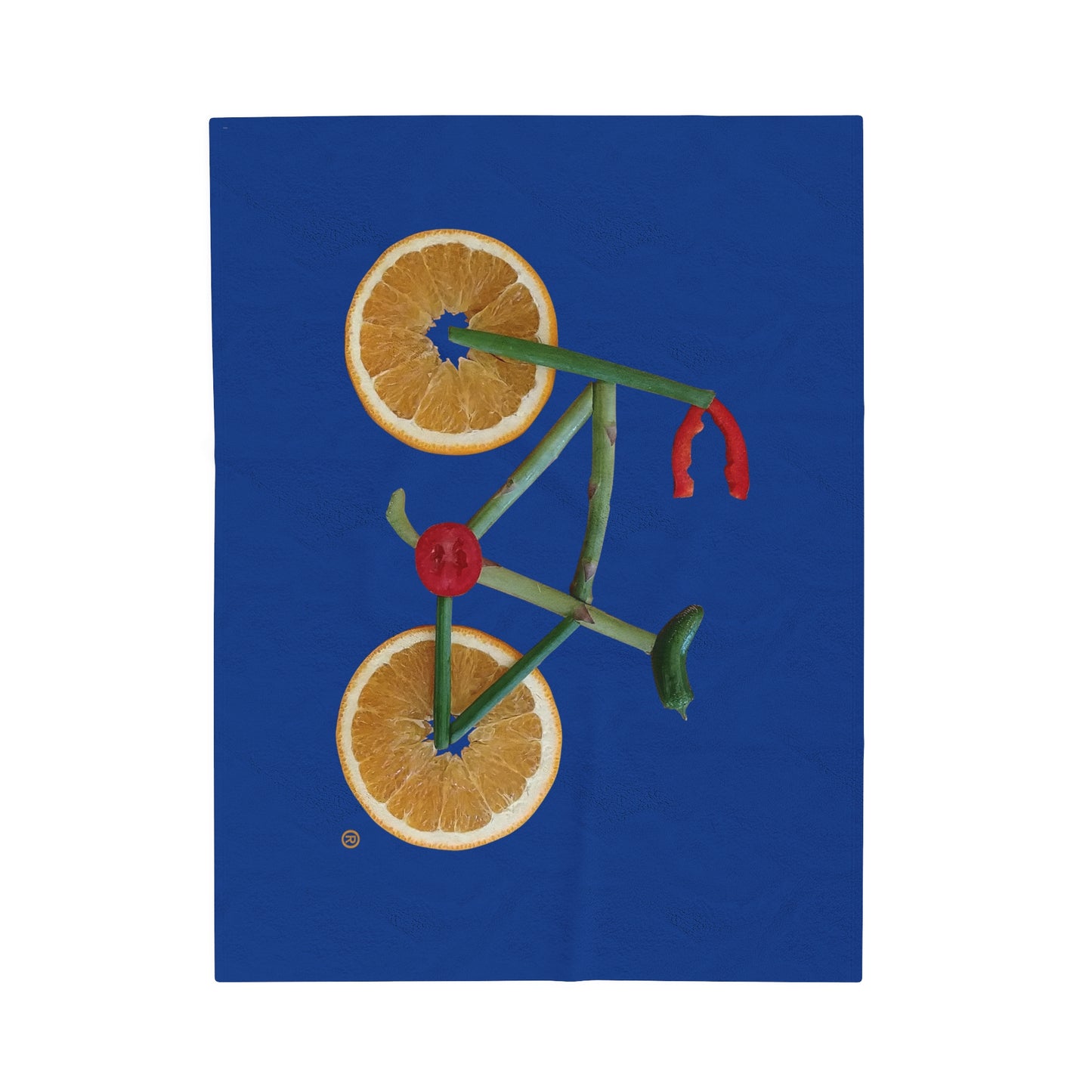 Blanket Velveteen Plush - Veggie Bike (dark blue)