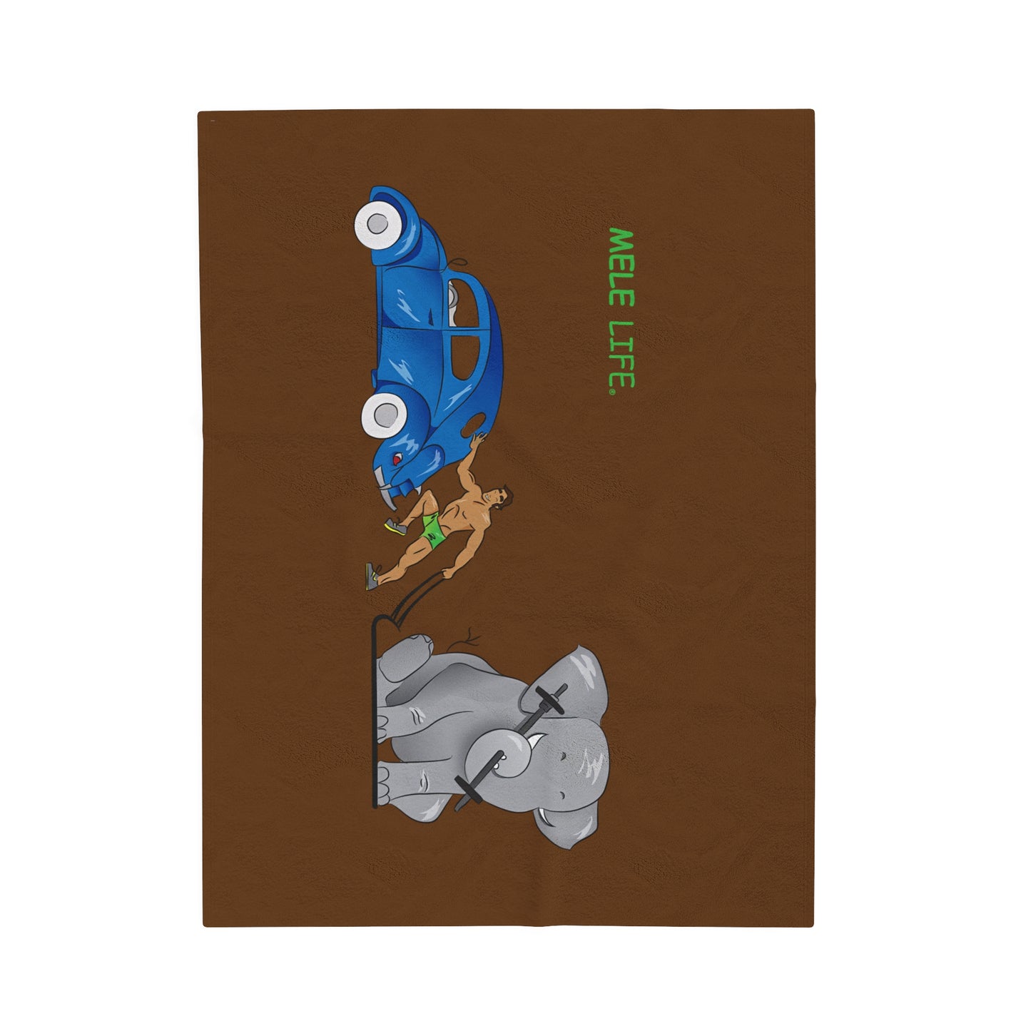 Blanket Velveteen Plush - Strong Brown Man (brown)