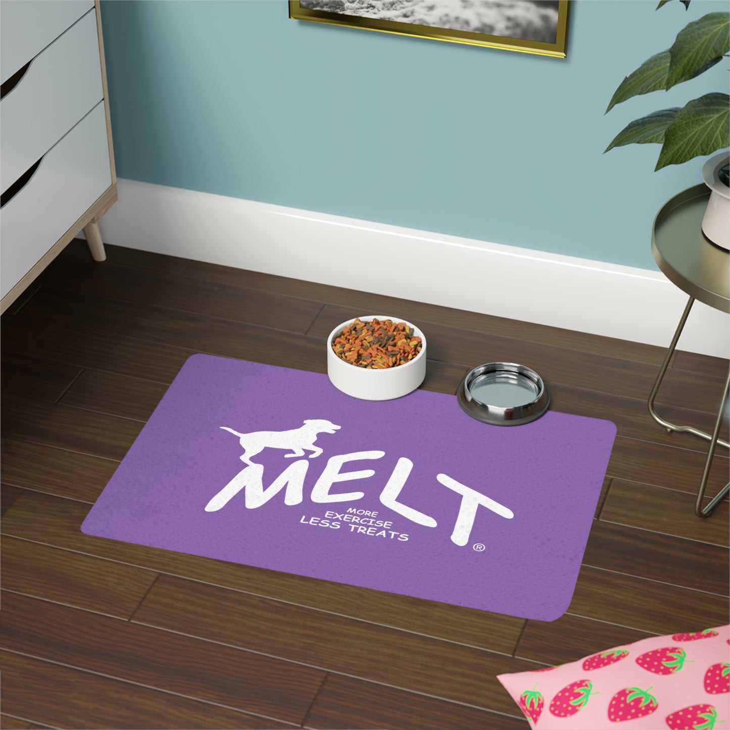 Dog Food Mat - MELT logo (purple)