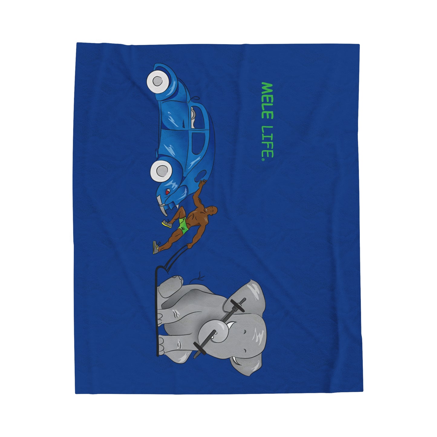 Blanket Velveteen Plush - Strong Black Man (dark blue)