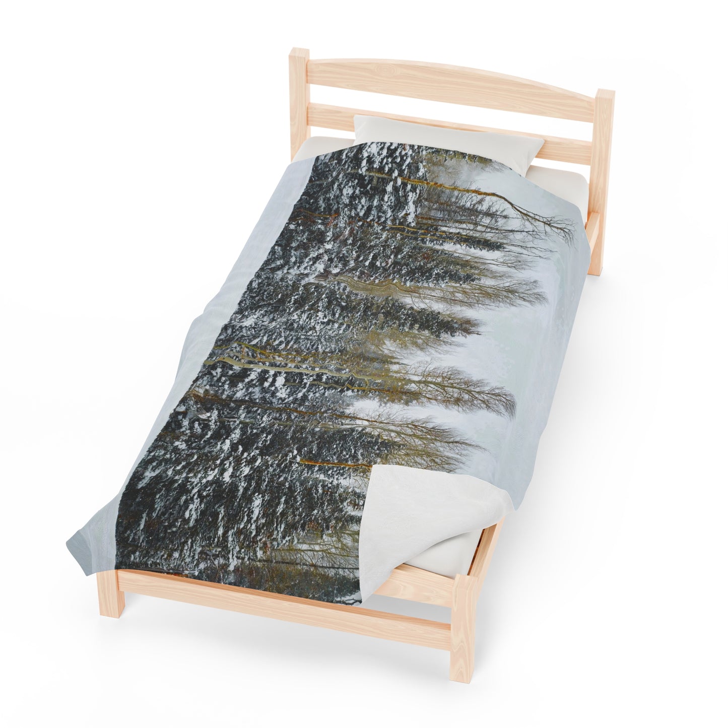 Blanket Velveteen Plush - Forest Winterscape