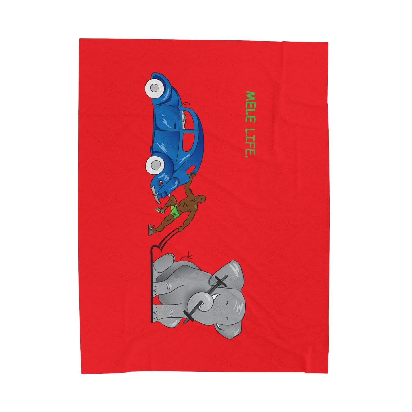 Blanket Velveteen Plush - Strong Black Man (red)
