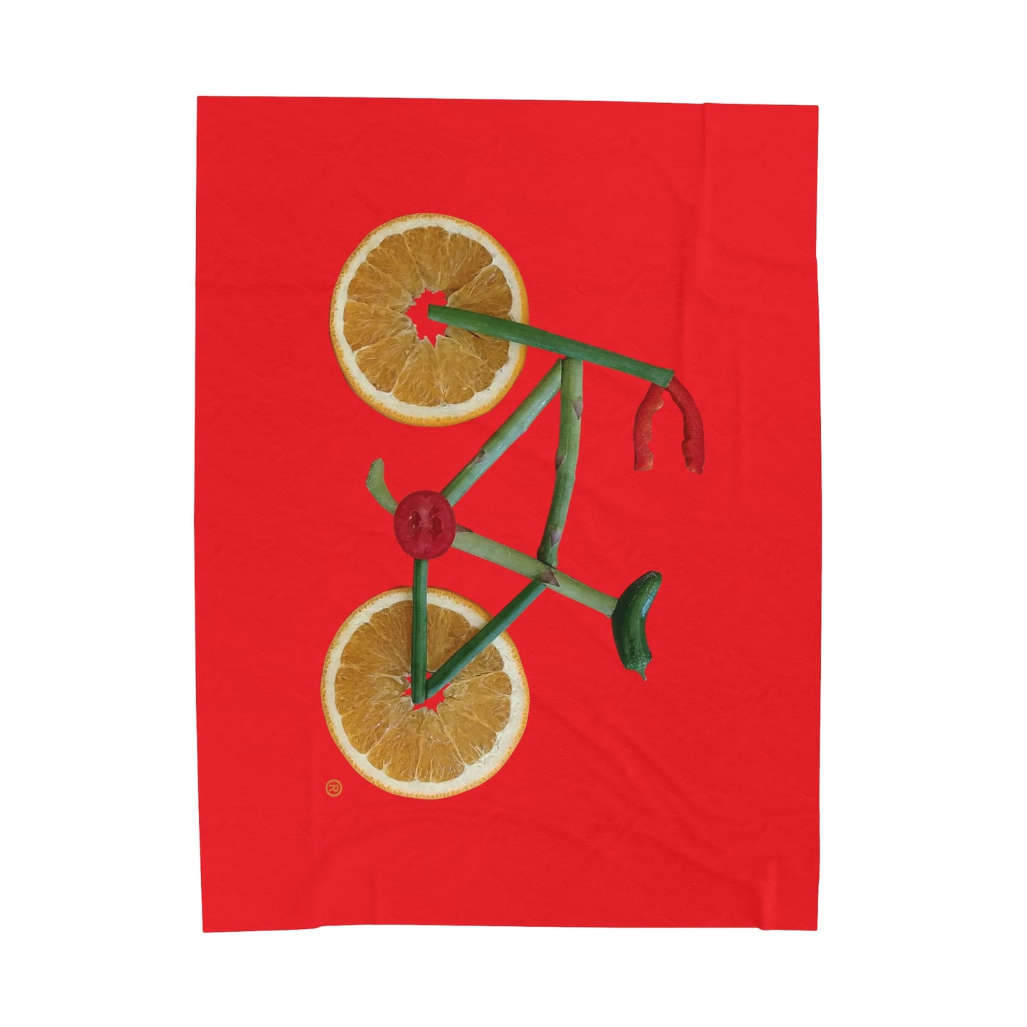 Blanket Velveteen Plush - Veggie Bike (red)