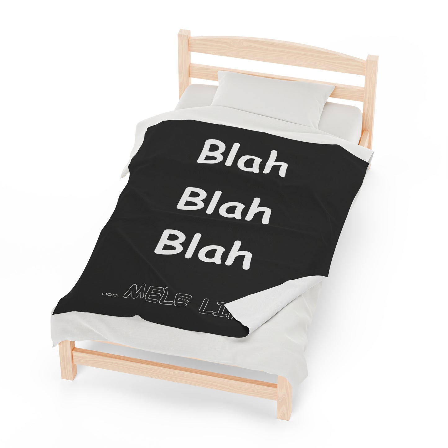 Blanket Velveteen Plush - Blah Blah Blah (black)