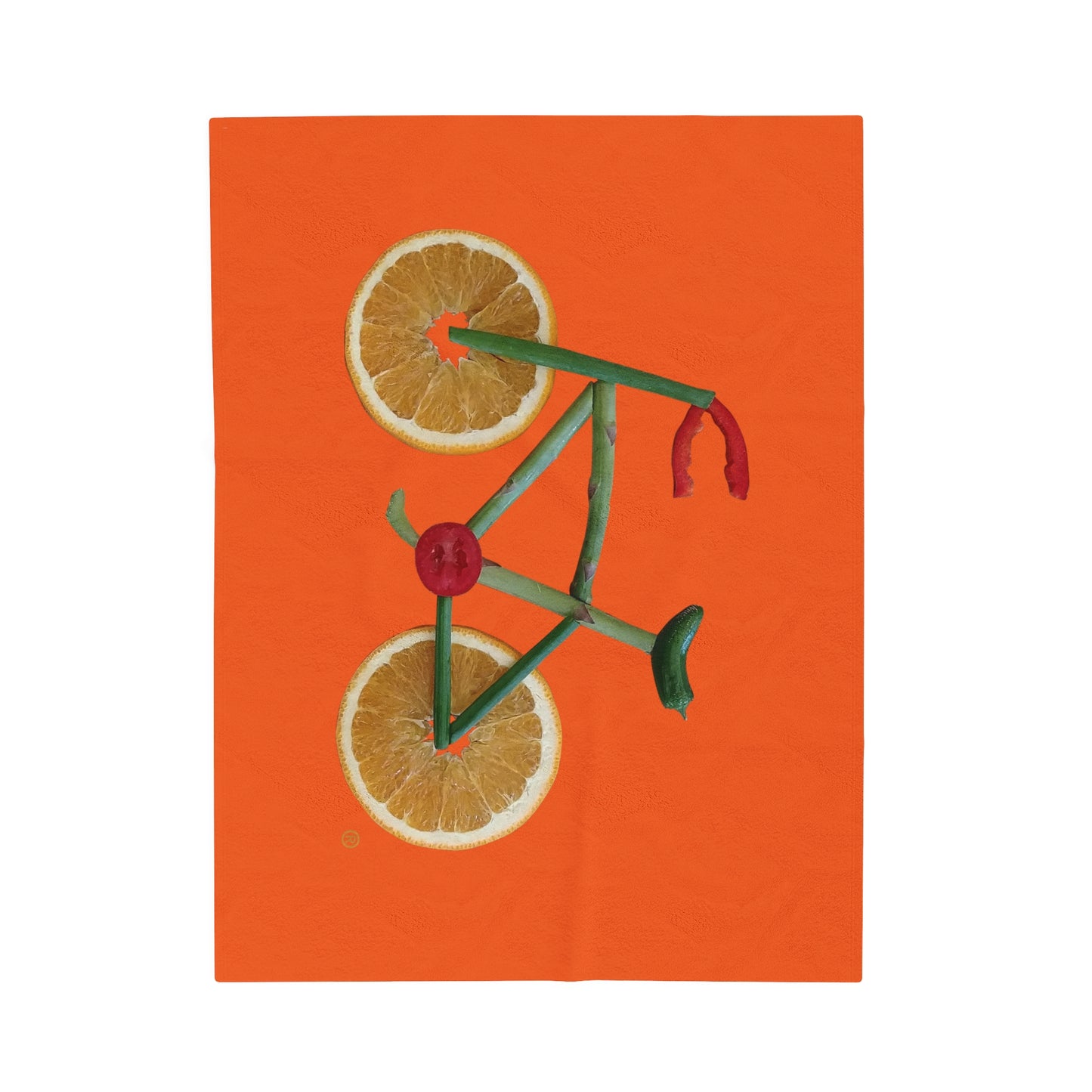 Blanket Velveteen Plush - Veggie Bike (orange)