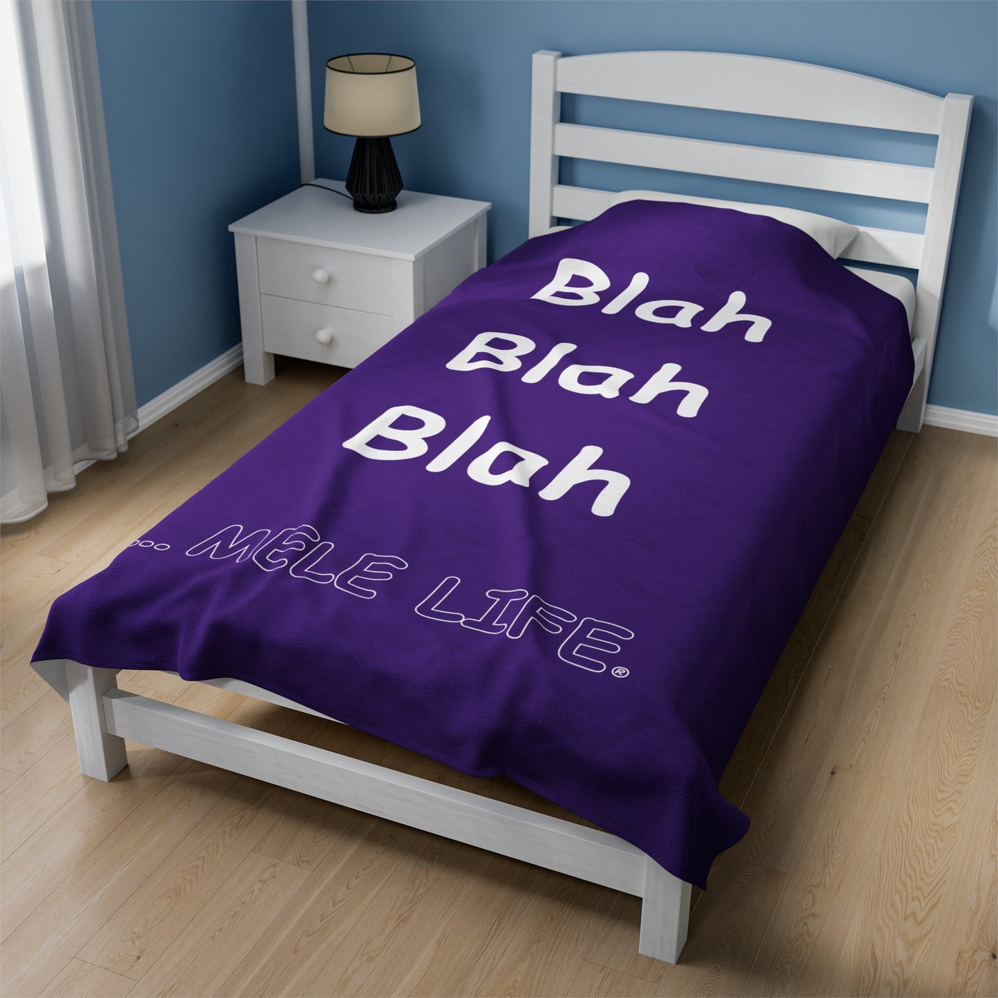 Blanket Velveteen Plush - Blah Blah Blah (purple)