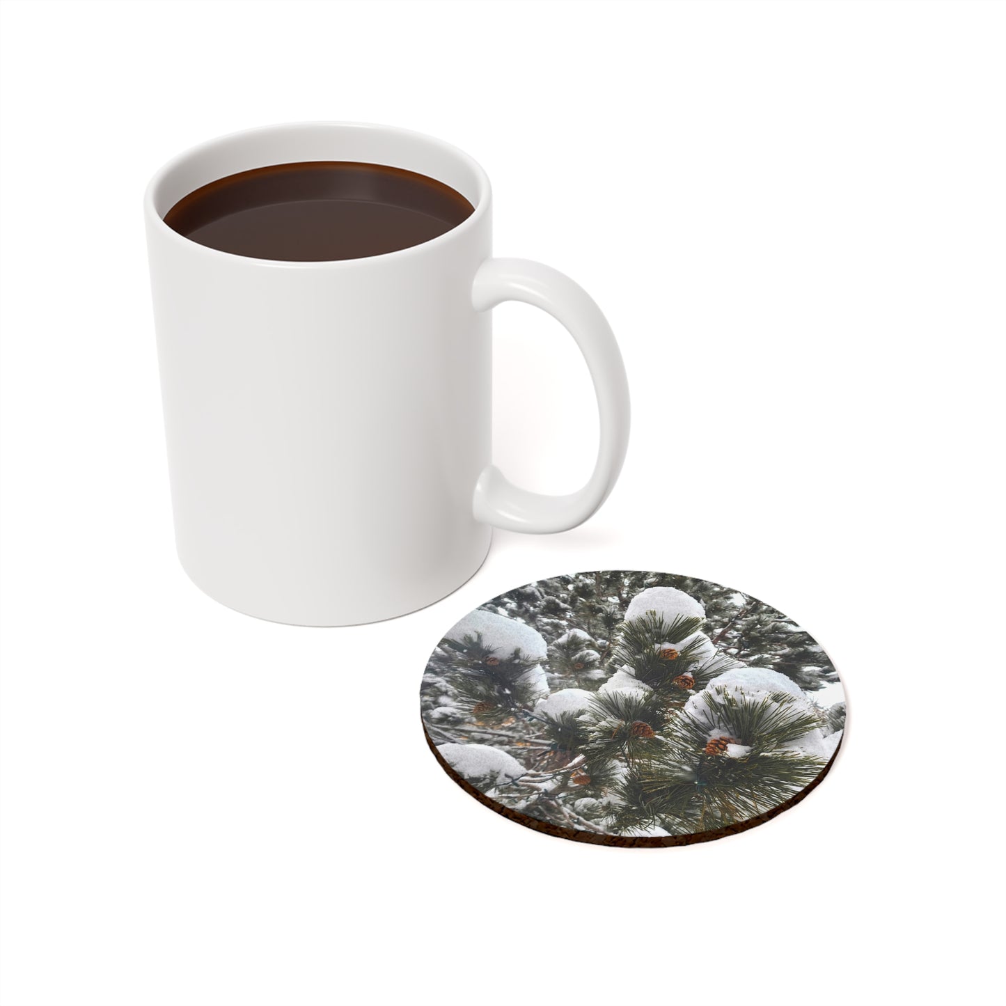Coaster - Pine cones with snow