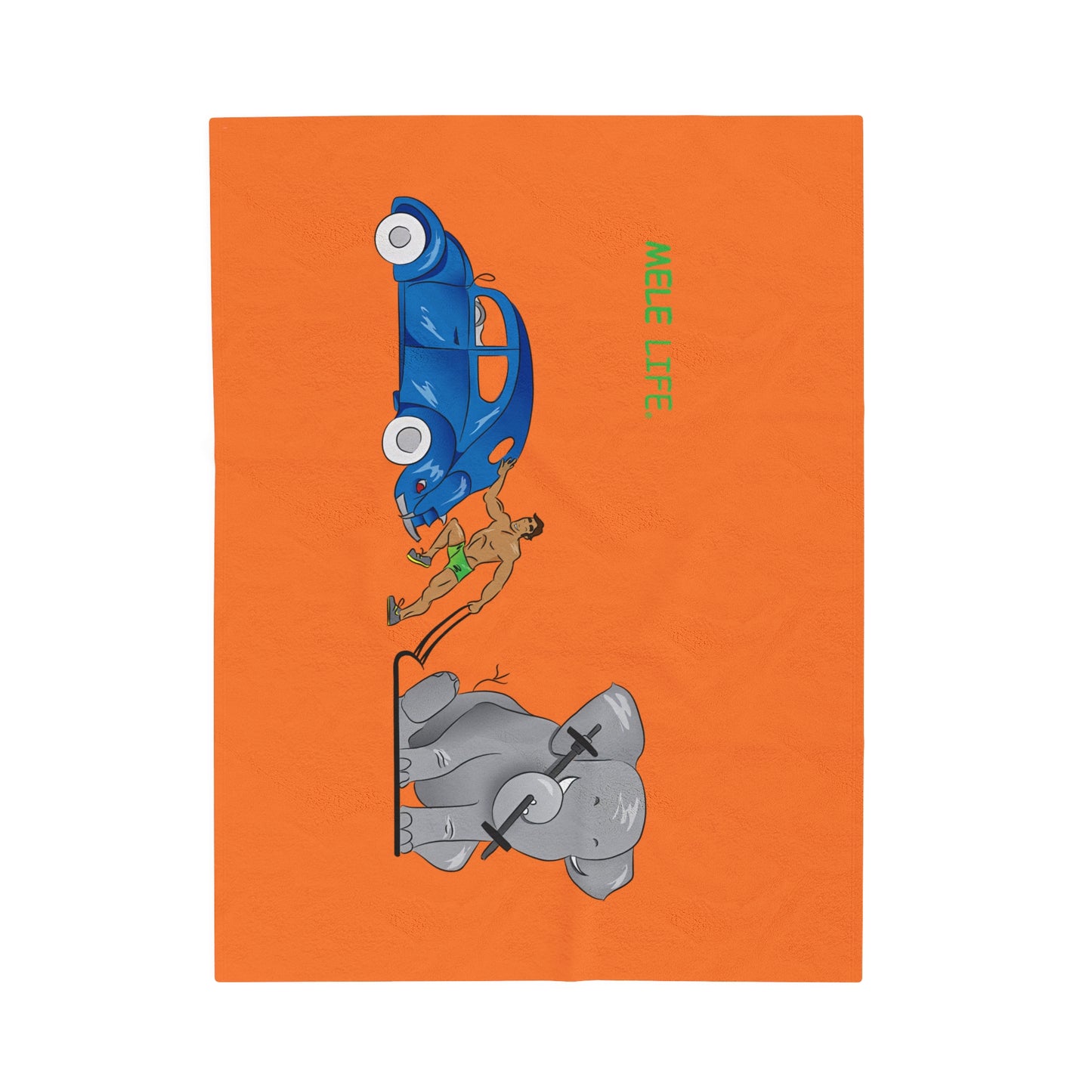 Blanket Velveteen Plush - Strong Brown Man (orange)