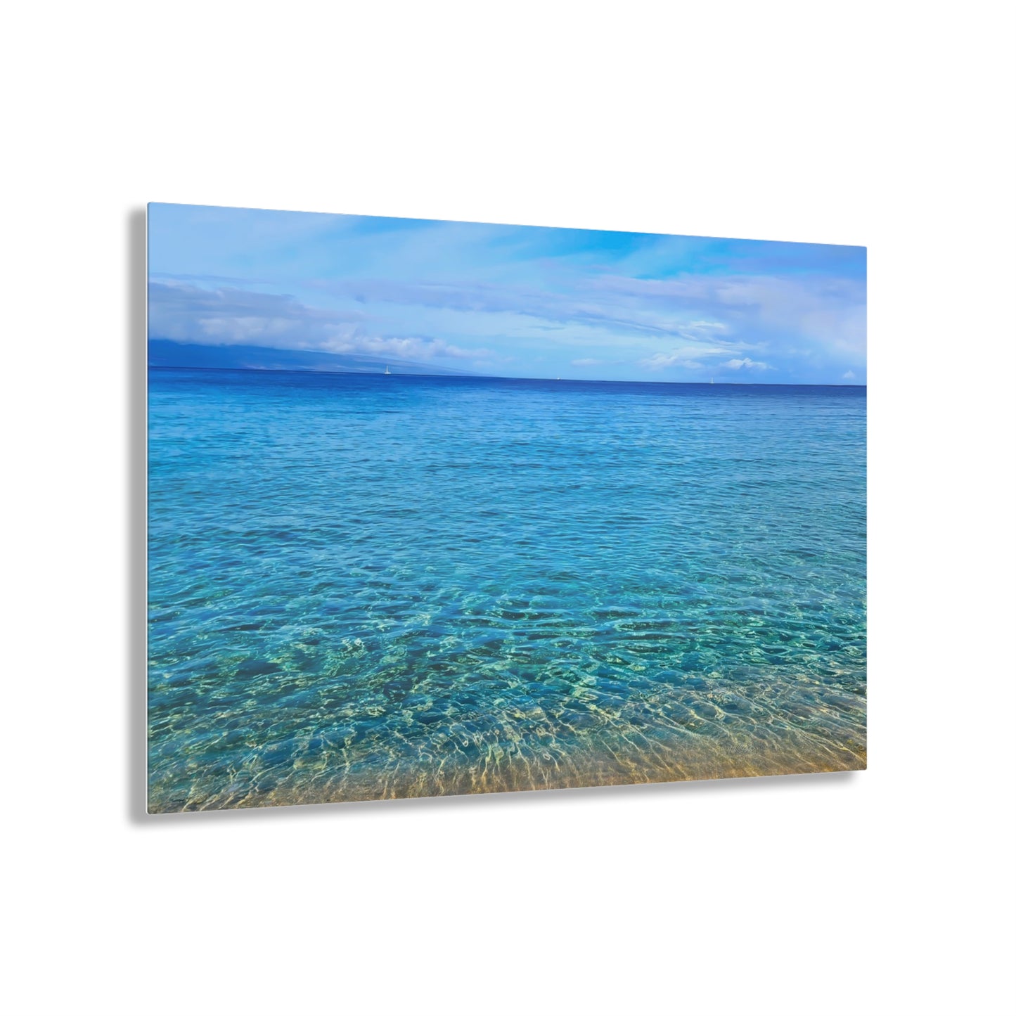 Acrylic Art - Ocean around the island of Maui