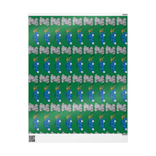 Wrapping Paper - Strong brown man (green paper)