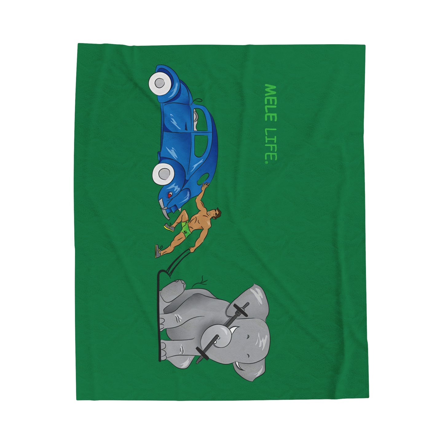 Blanket Velveteen Plush - Strong Brown Man (green)