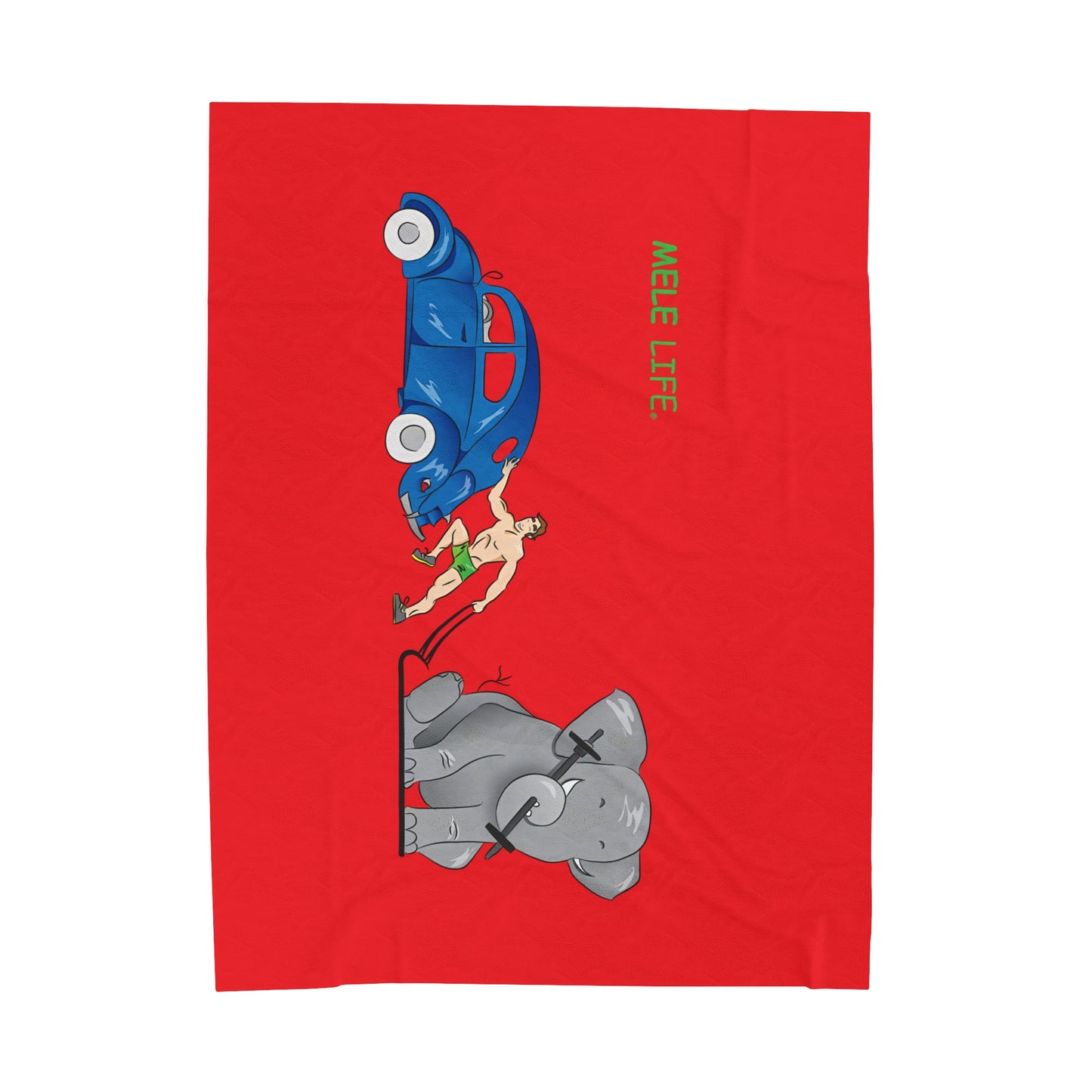 Blanket Velveteen Plush - Strong White Man (red)