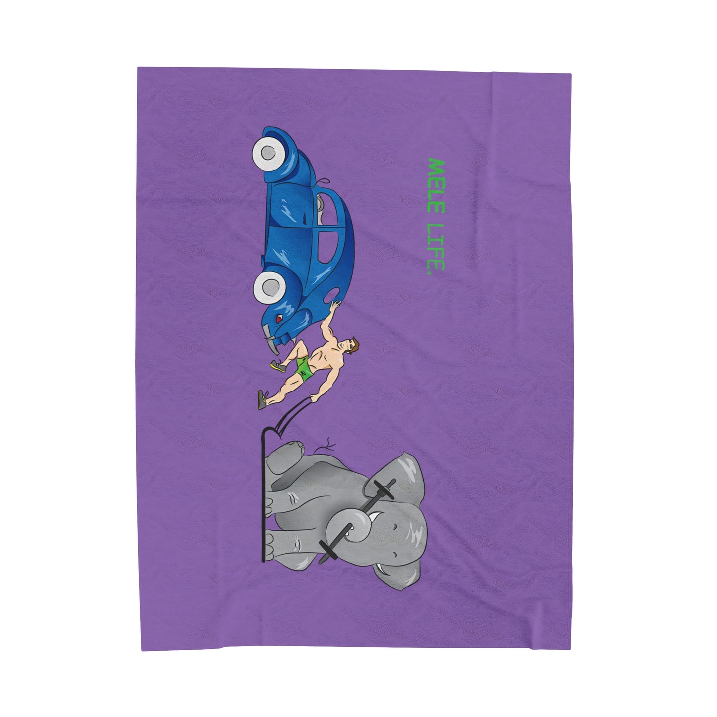 Blanket Velveteen Plush - Strong White Man (purple)