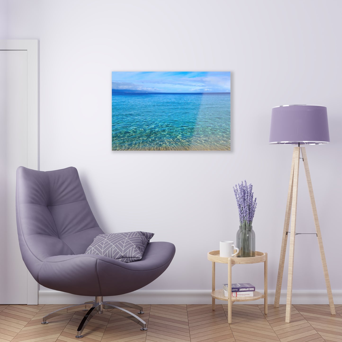 Acrylic Art - Ocean around the island of Maui