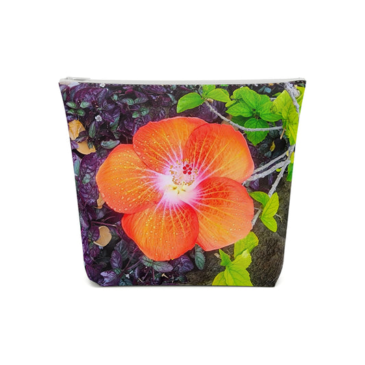 Cosmetic Bag - Hibiscus Flower/Wave   (medium)