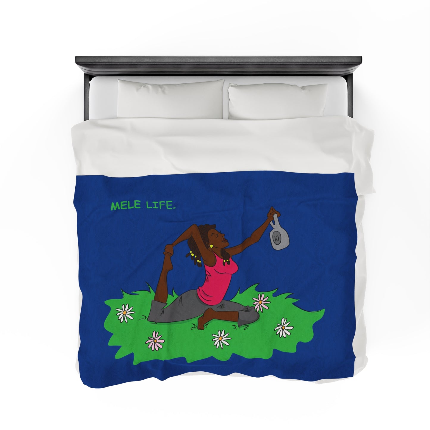 Blanket Velveteen Plush - Yoga Lady 2 (blue)