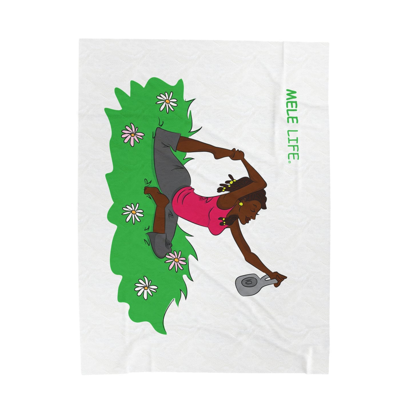 Blanket Velveteen Plush - Yoga Lady 2 (white)
