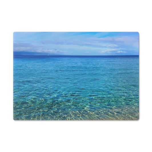 Cutting Board (glass) - Ocean around island of Maui