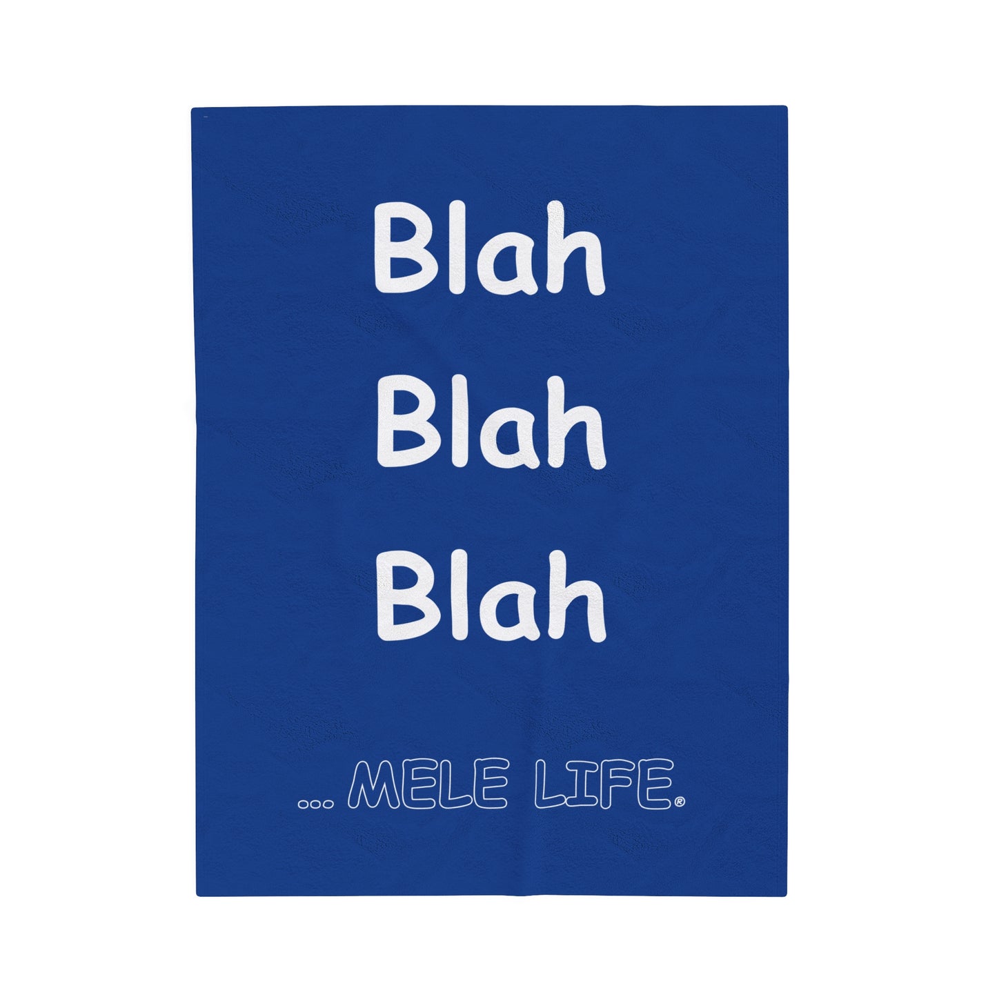 Blanket Velveteen Plush - Blah Blah Blah (dark blue)
