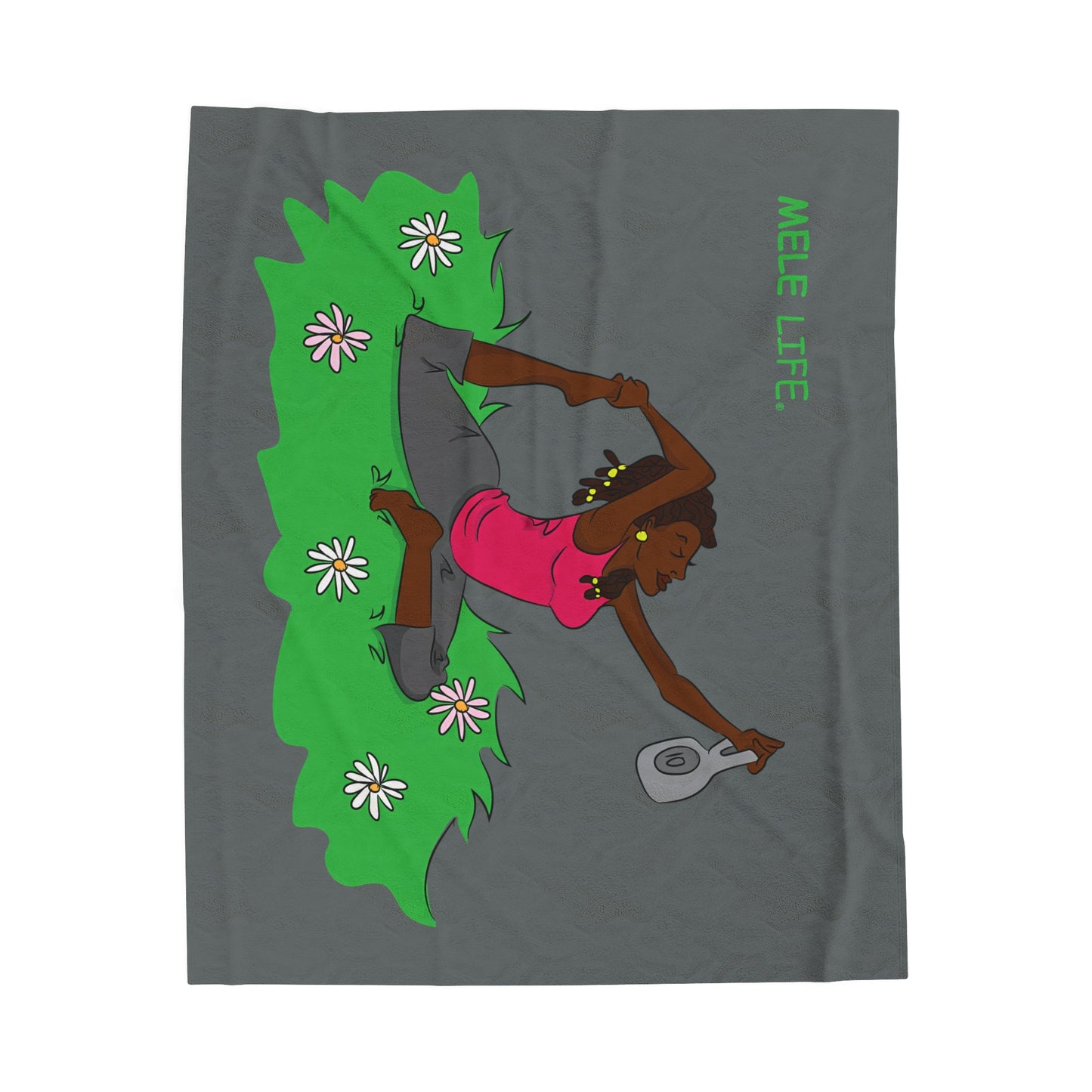Blanket Velveteen Plush - Yoga Lady 2 (dark grey)