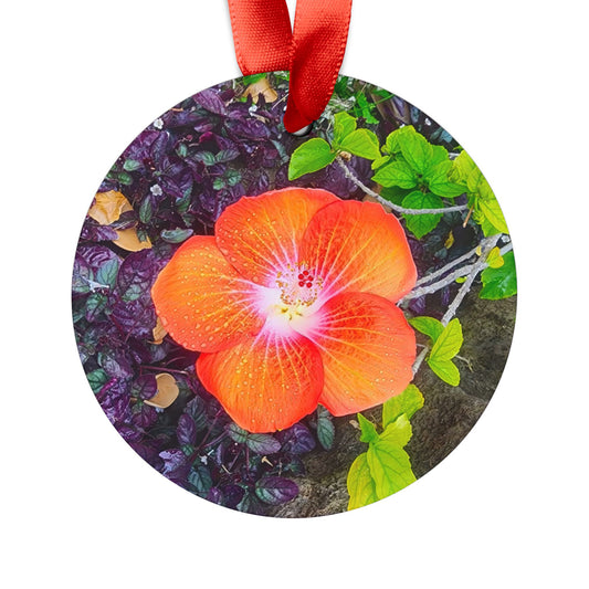 Holiday Acrylic Ornament - Hibiscus flower  (Hawaii)