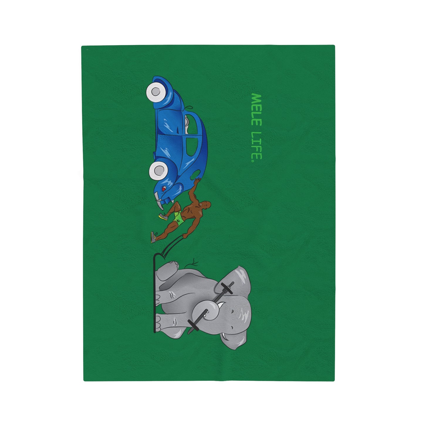 Blanket Velveteen Plush - Strong Black Man (green)