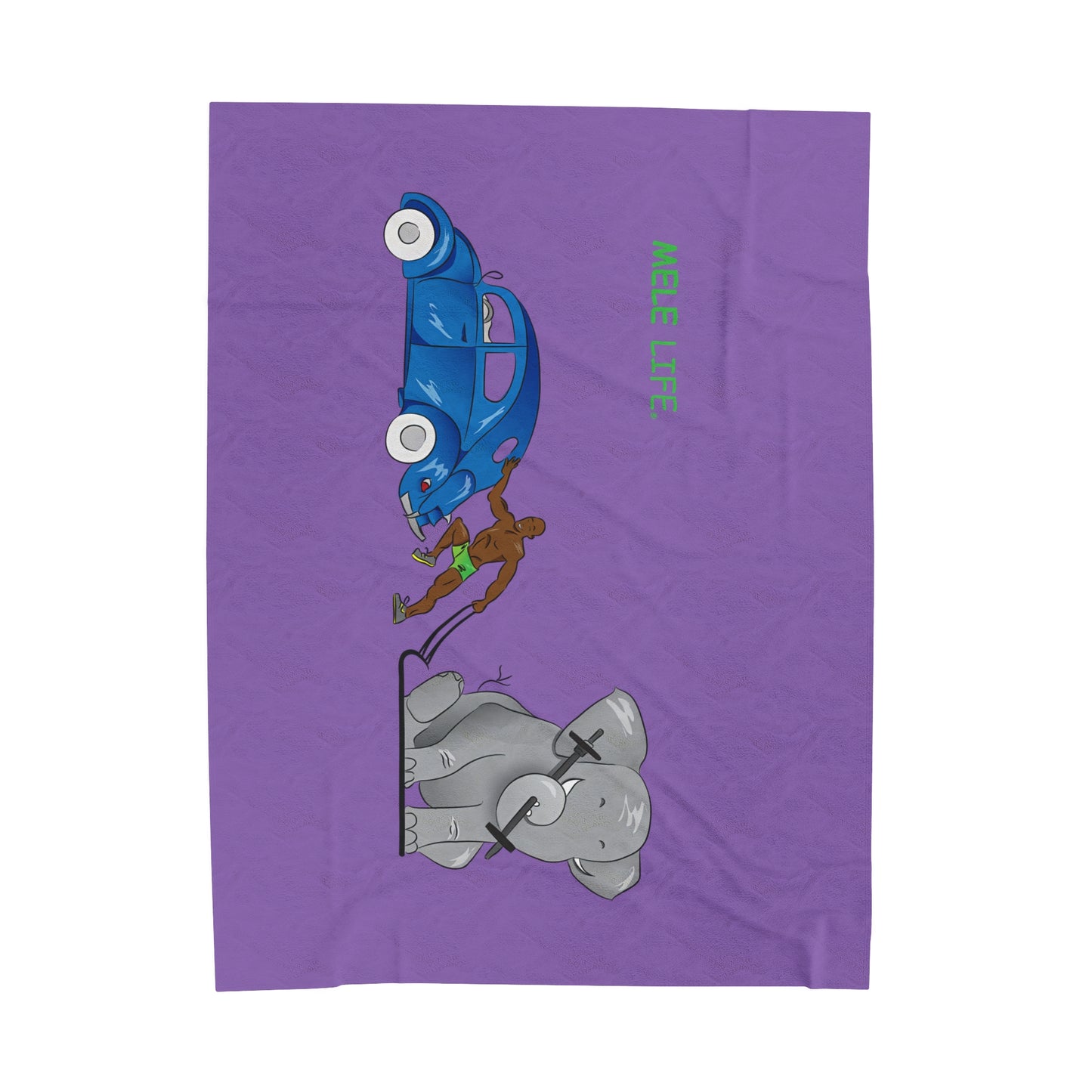 Blanket Velveteen Plush - Strong Black Man (purple)