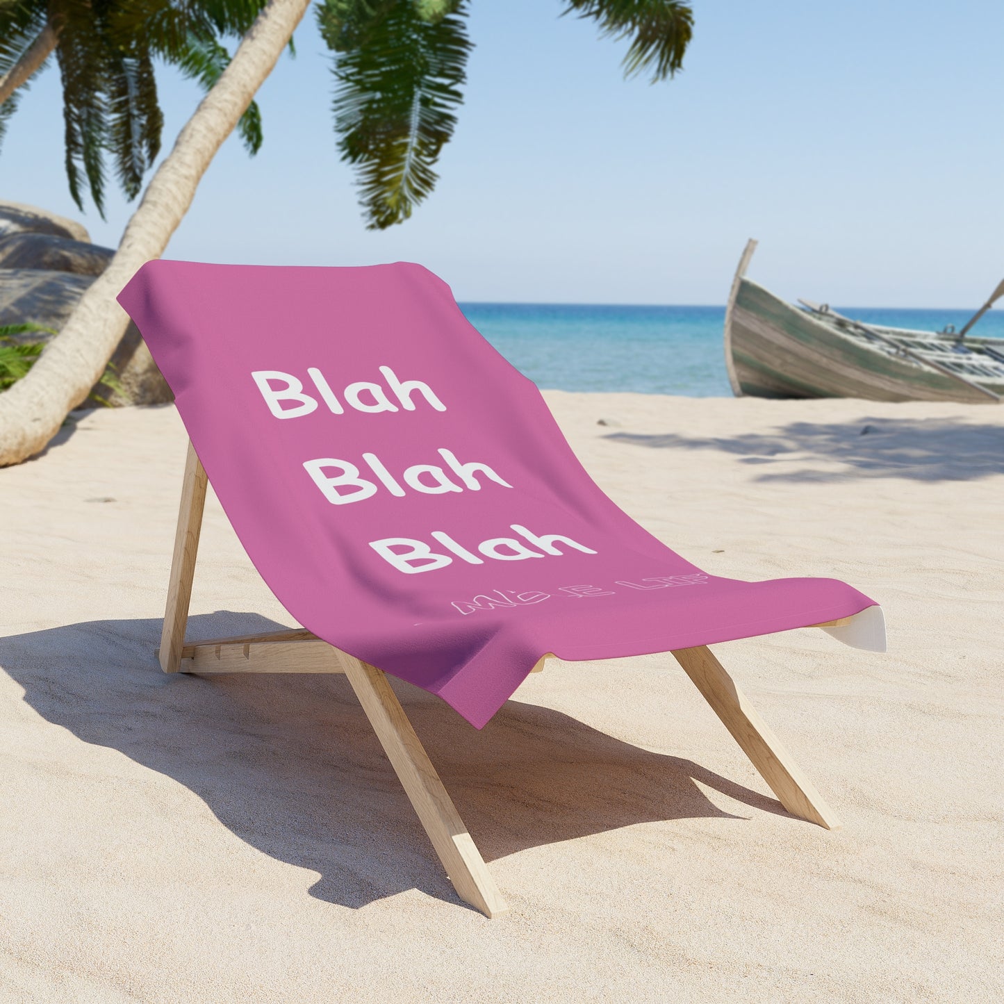 Beach, Bath & Pool Towel - Blah Blah Blah (pink)