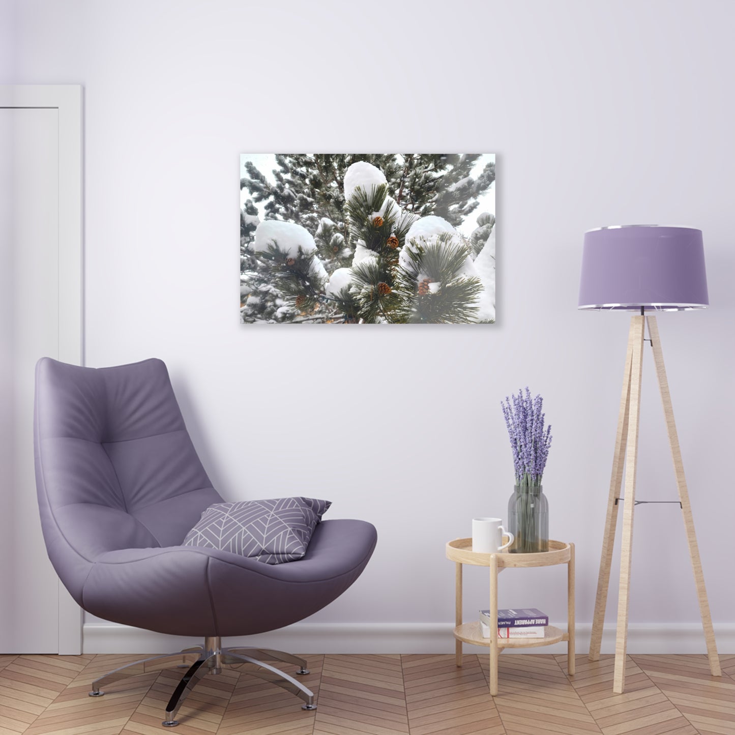 Acrylic Art - Pine cones with snow