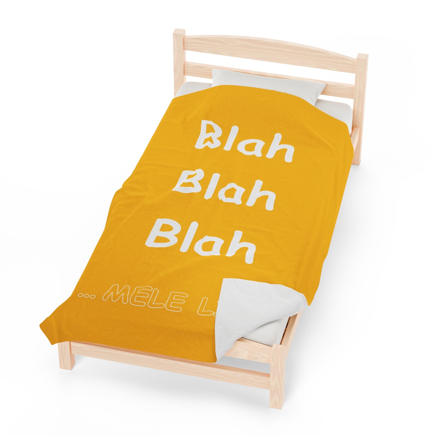 Blanket Velveteen Plush - Blah Blah Blah (yellow)
