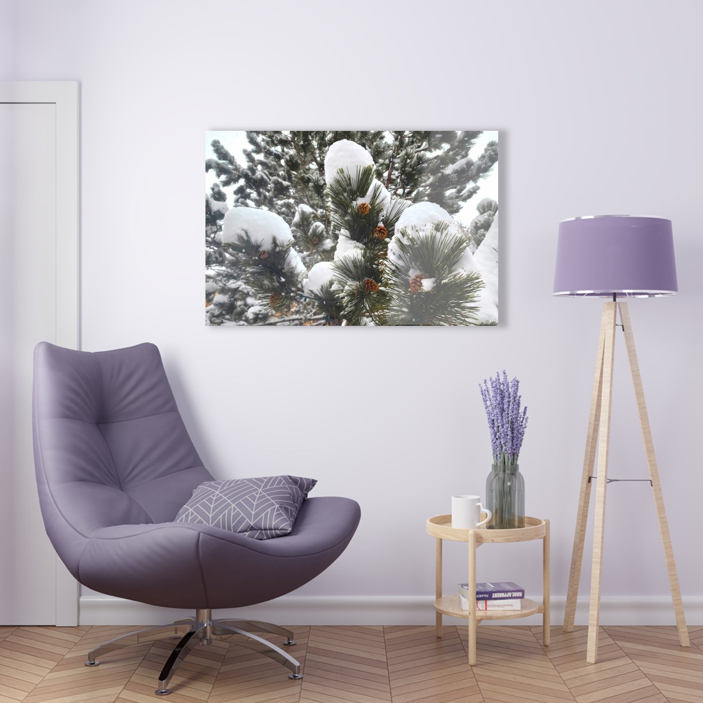 Acrylic Art - Pine cones with snow