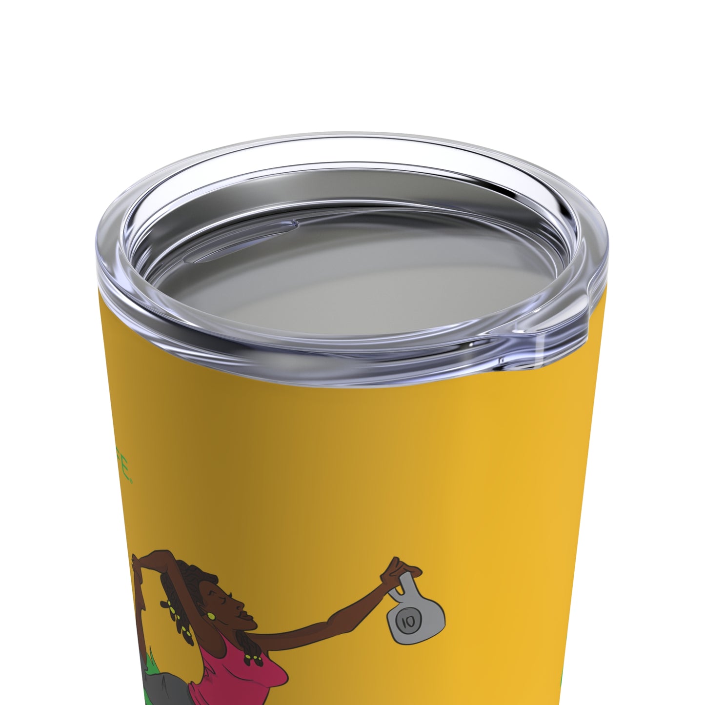 Tumbler 20oz - Yoga Lady2   (yellow)