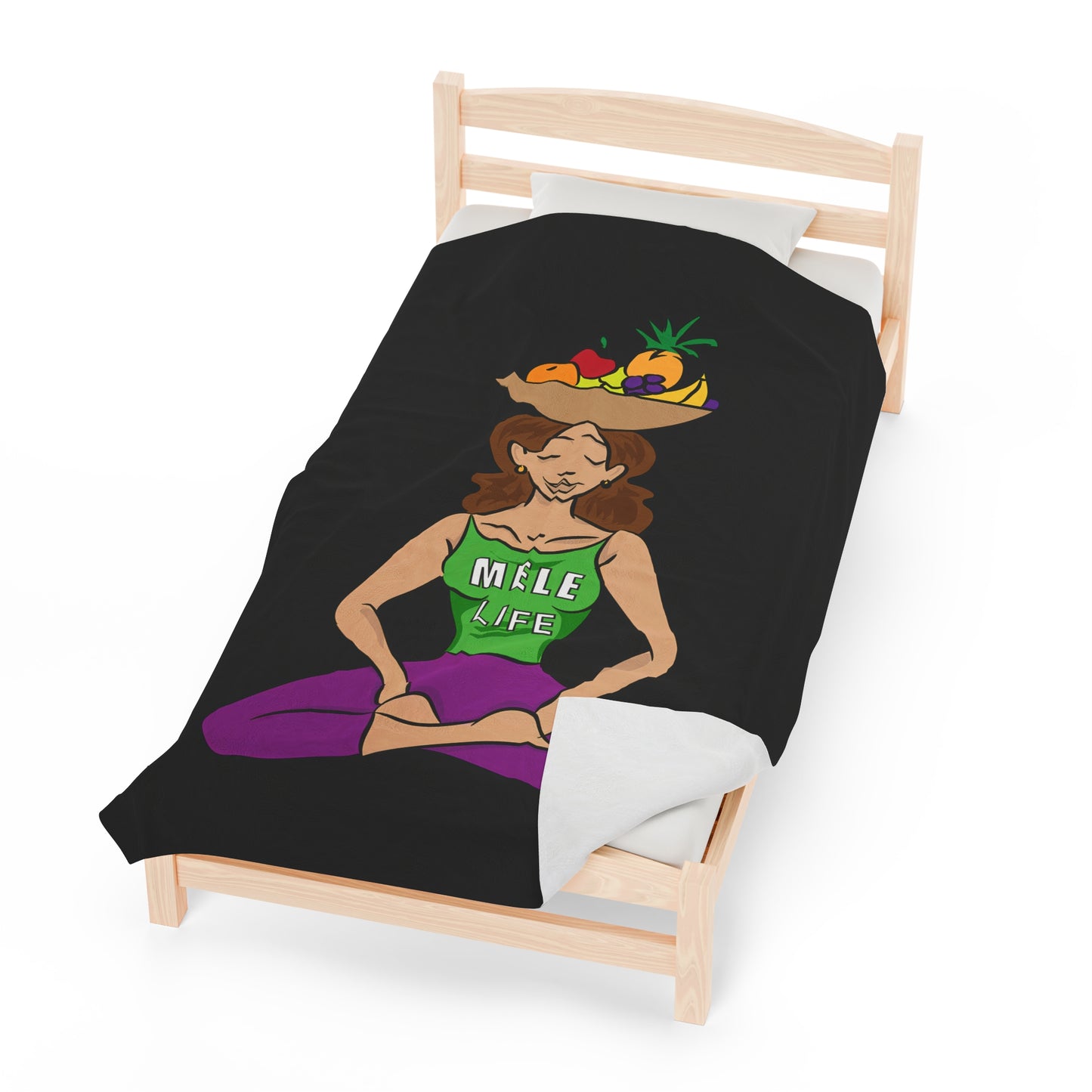 Blanket Velveteen Plush - Yoga Lady 1 (black)
