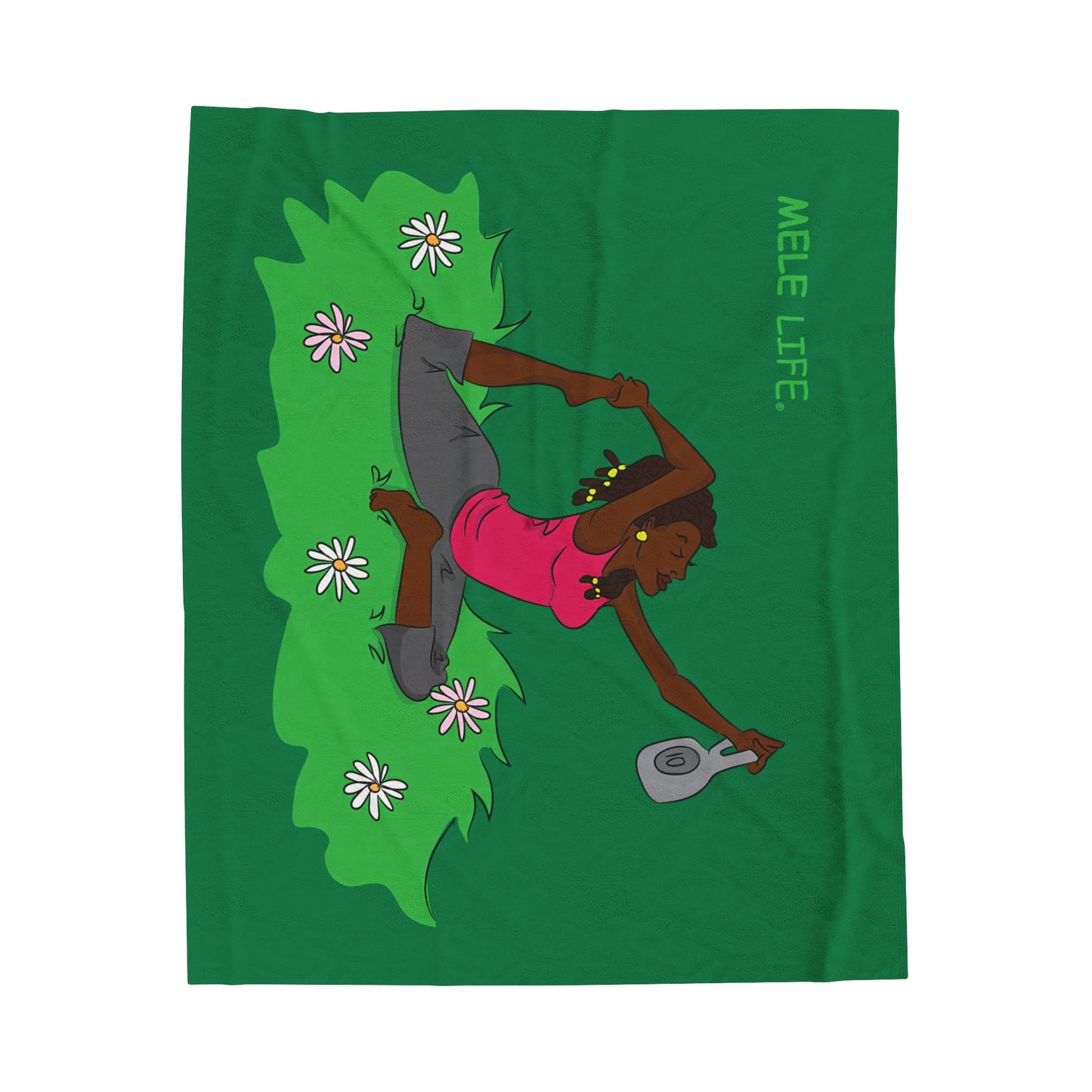 Blanket Velveteen Plush - Yoga Lady 2 (green)