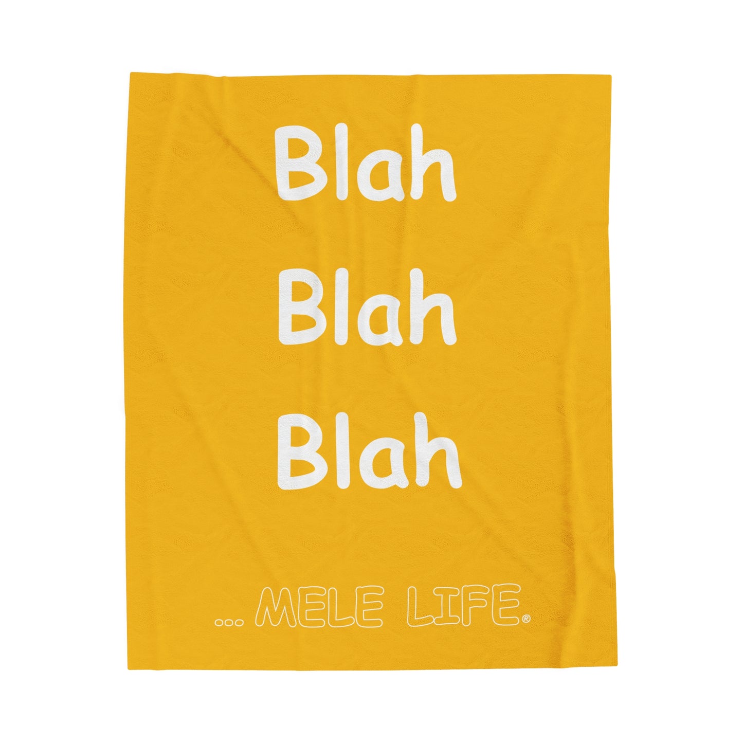 Blanket Velveteen Plush - Blah Blah Blah (yellow)
