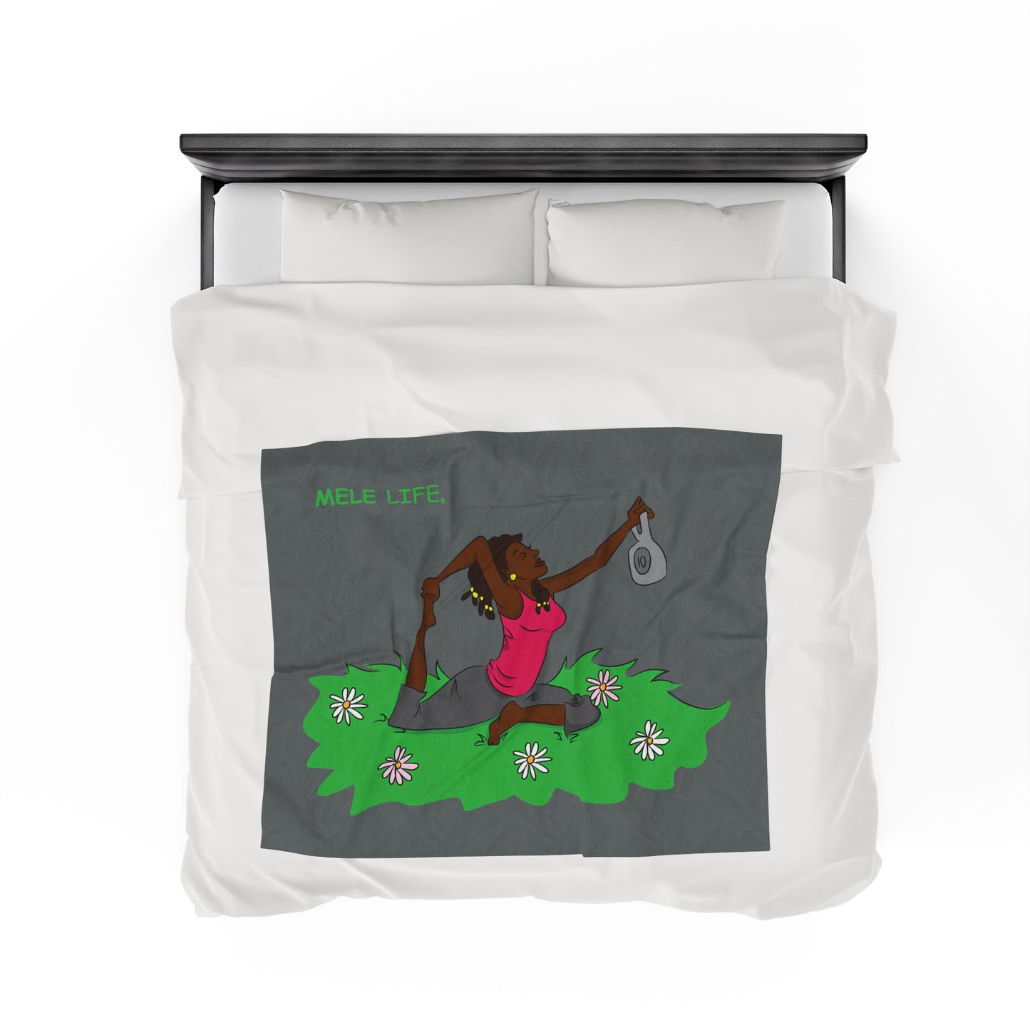 Blanket Velveteen Plush - Yoga Lady 2 (dark grey)