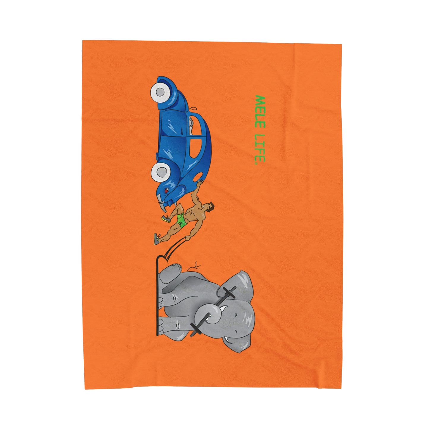Blanket Velveteen Plush - Strong Brown Man (orange)