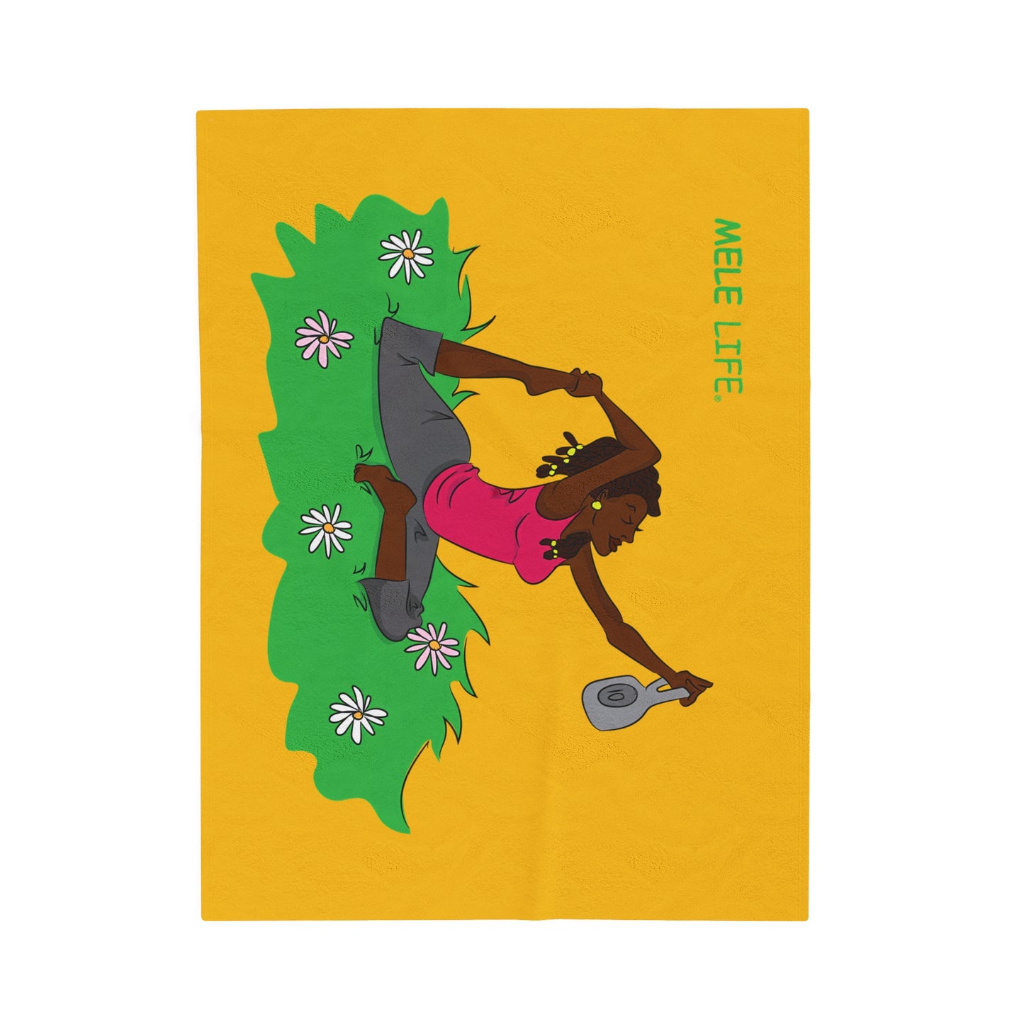 Blanket Velveteen Plush - Yoga Lady 2 (yellow)