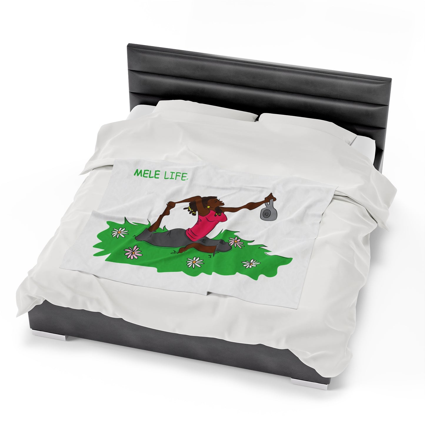 Blanket Velveteen Plush - Yoga Lady 2 (white)