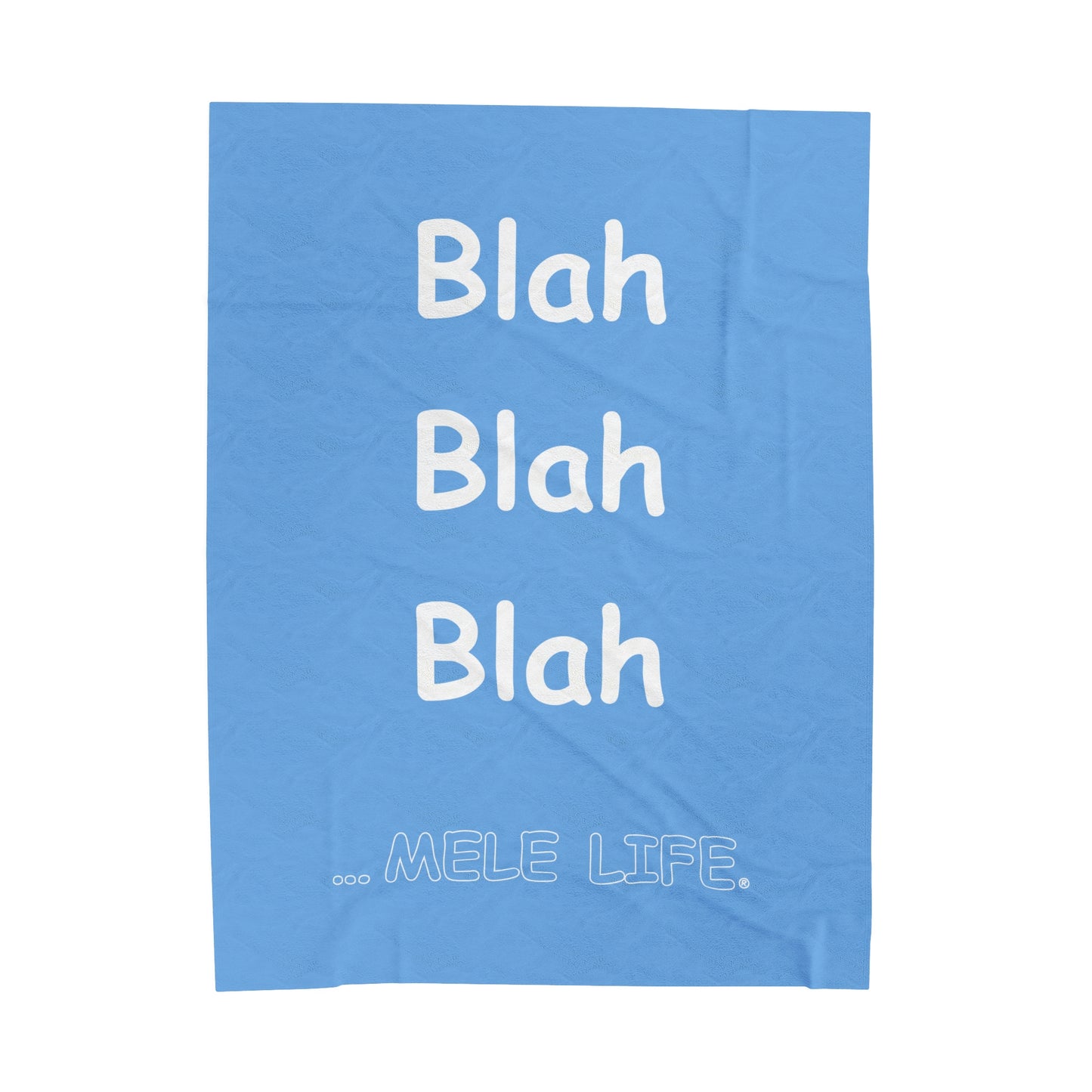 Blanket Velveteen Plush - Blah Blah Blah (light blue)