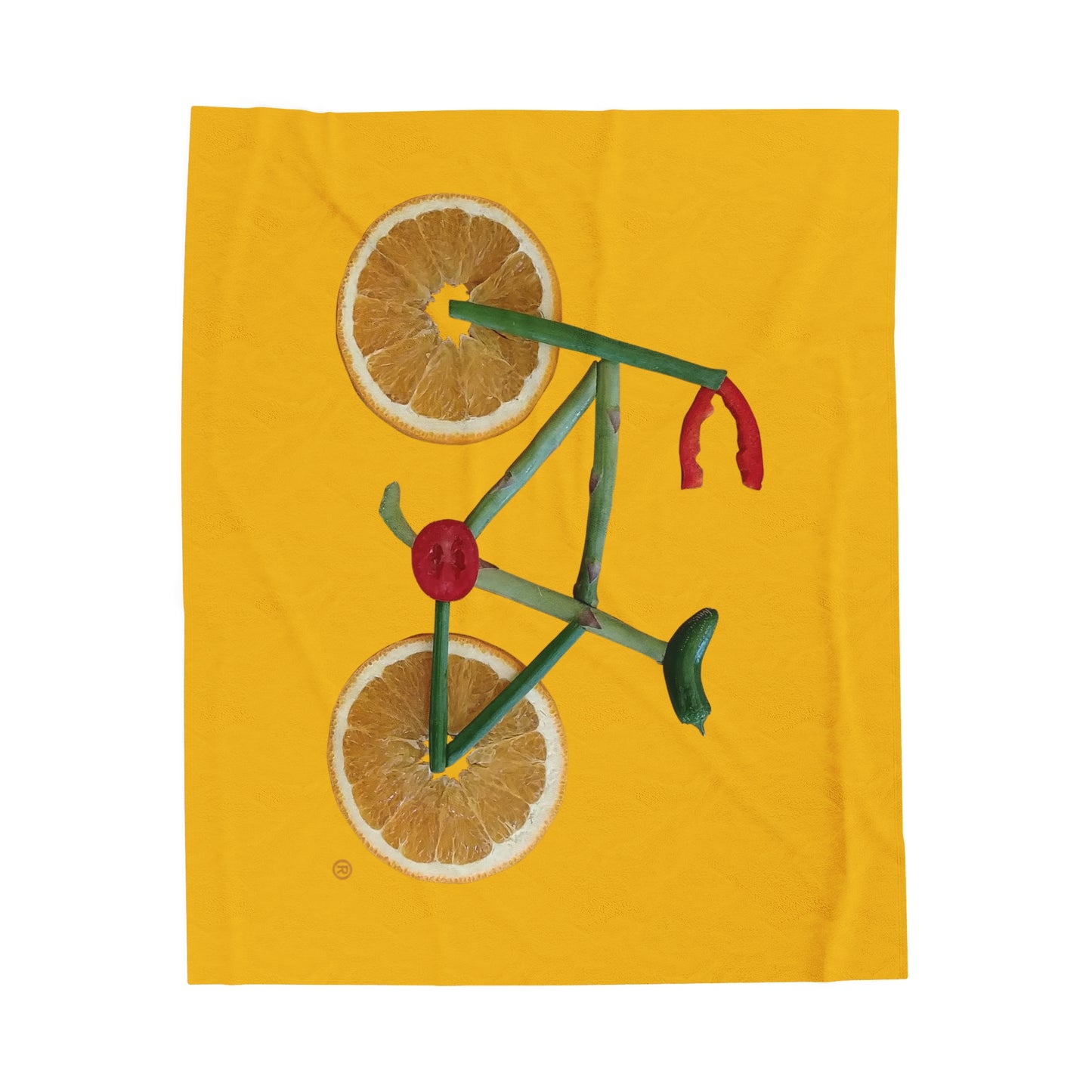 Blanket Velveteen Plush - Veggie Bike (yellow)