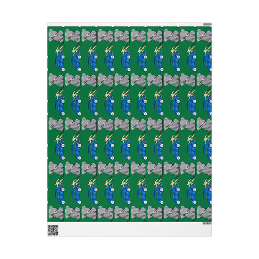 Wrapping Paper - Strong white man (green paper)