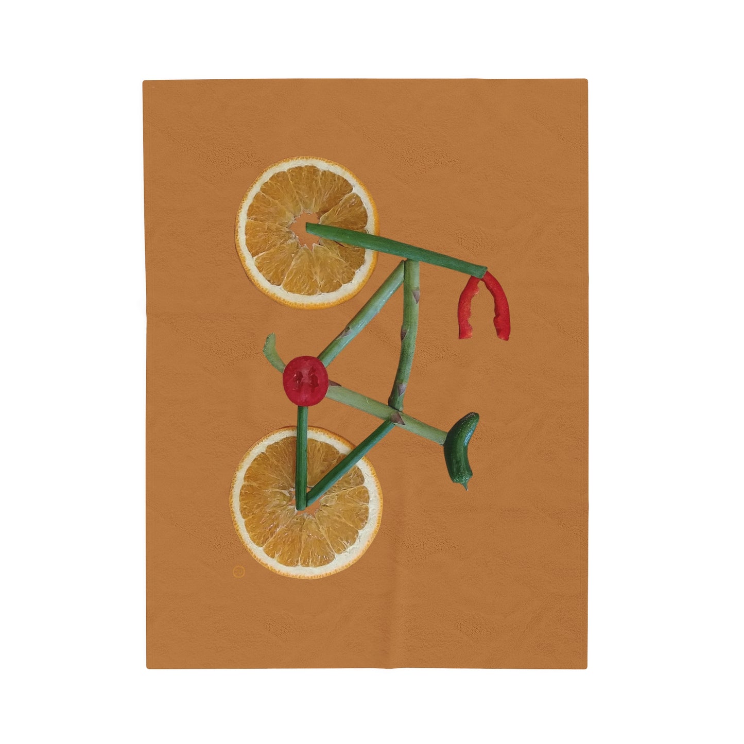 Blanket Velveteen Plush - Veggie Bike (light brown)