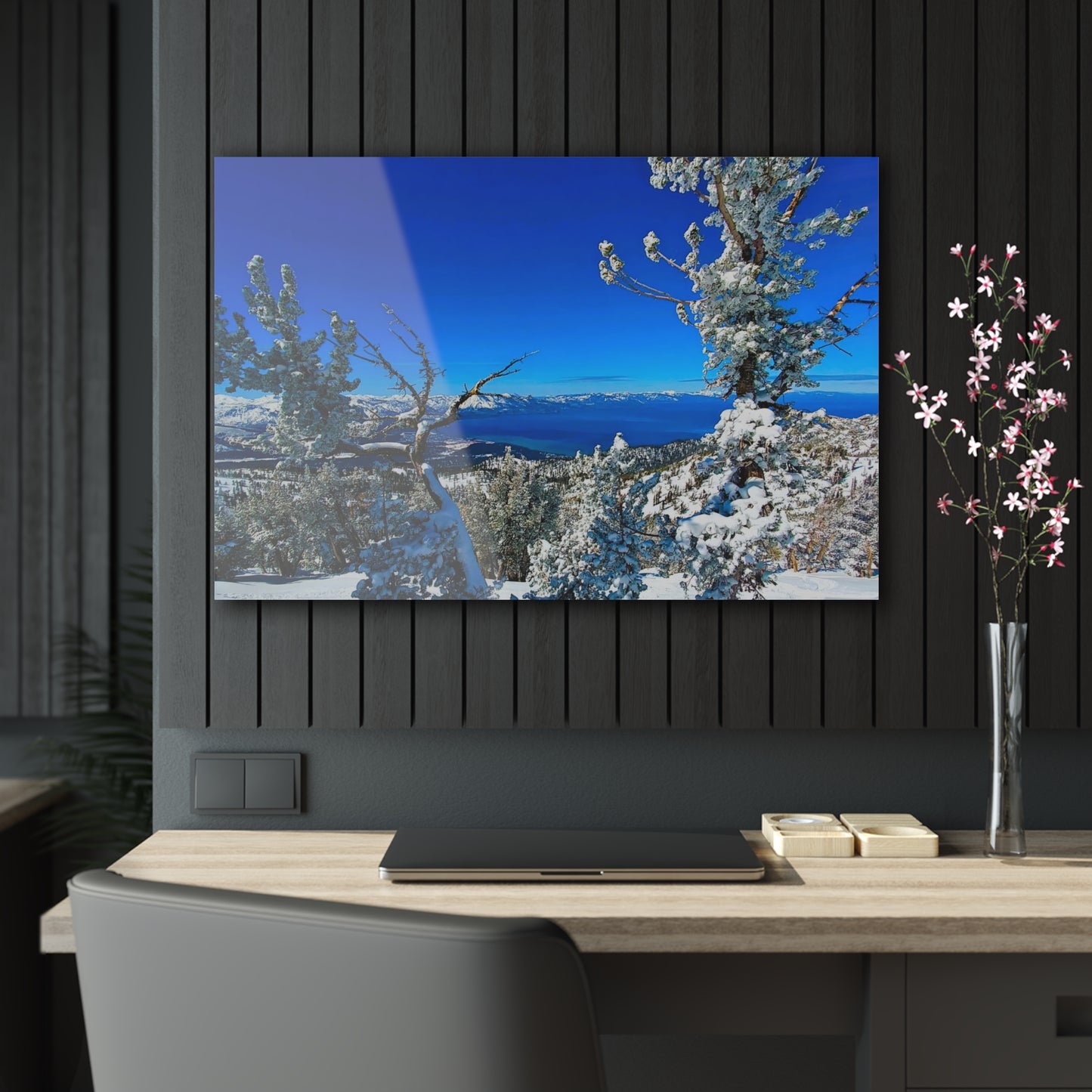 Acrylic Art - Lake Tahoe in Winter