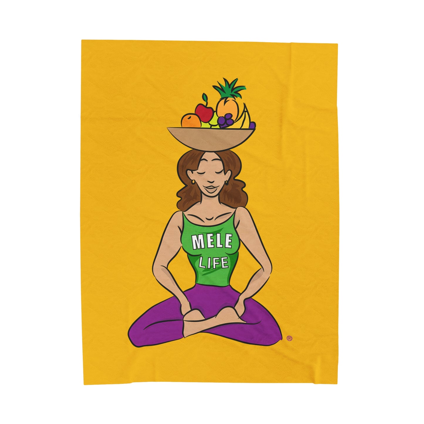 Blanket Velveteen Plush - Yoga Lady 1 (yellow)
